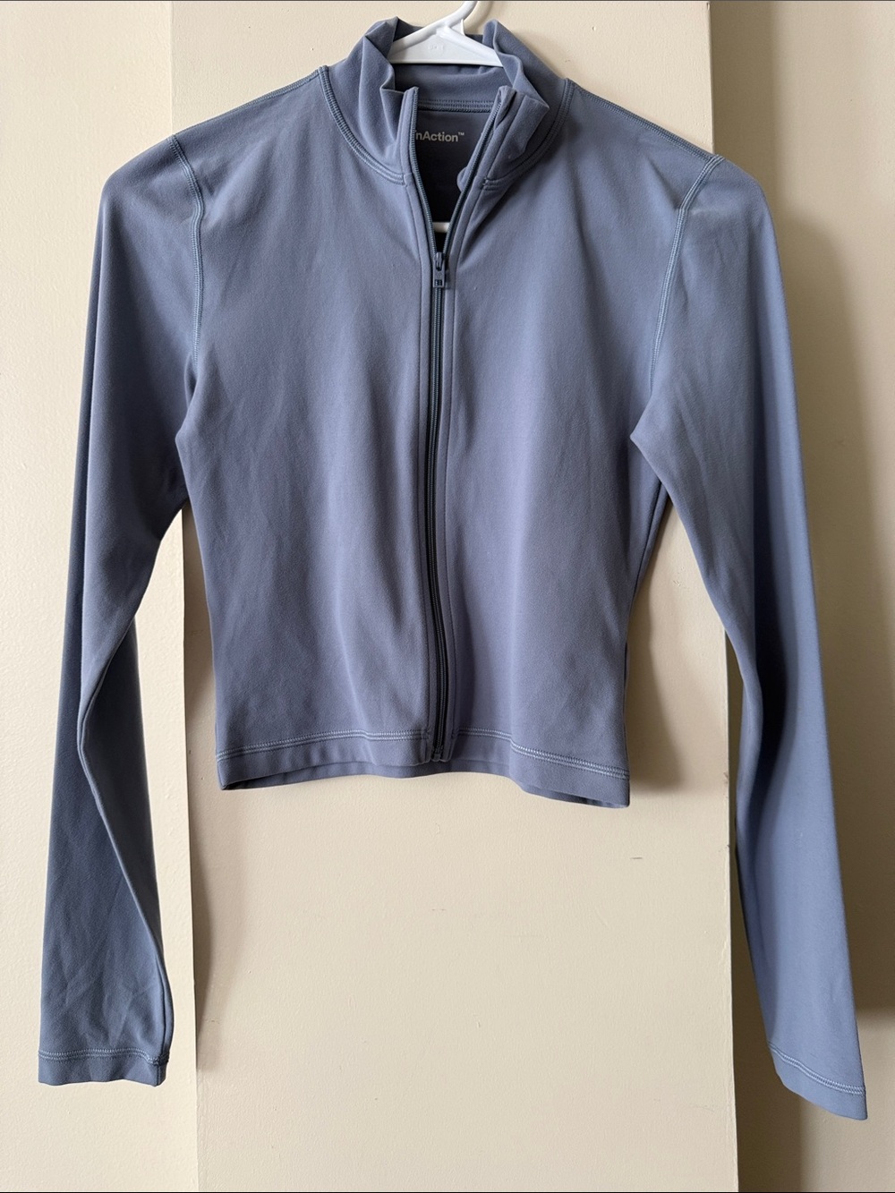 Aritzia TnaBUTTER Limit Zip-Up Cropped Jacket Small Blue